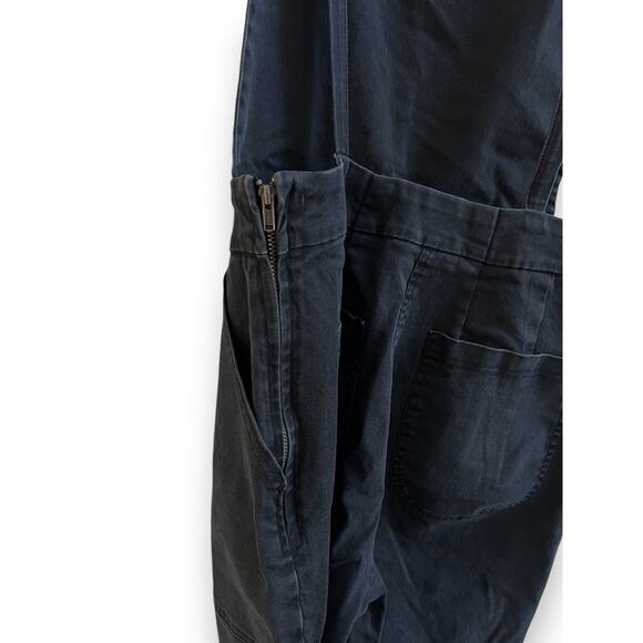 Loup Knot Black Washed Twill Cropped Overalls Adjustable Strap Jumpsuit Small - Picture 10 of 13